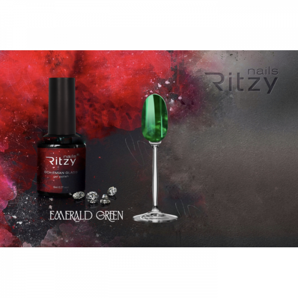 "Bohemian Glass" Gel polish Emerald Green