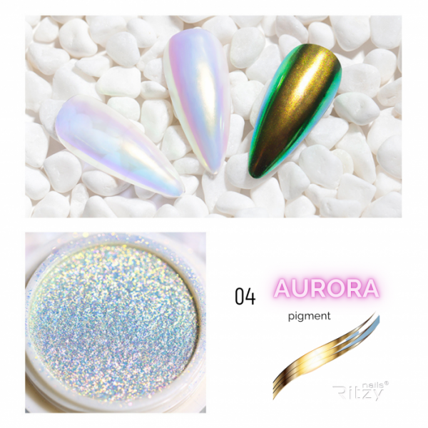 AURORA (unicorn) nail powder 04 GOLDEN RAINBOW