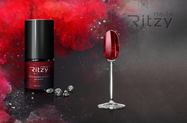 "Bohemian Glass" Gel polish Ruby Red