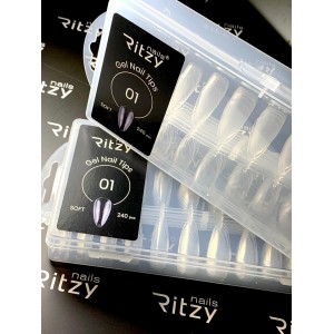 Soft Gel Nail Tips NATURAL ALMOND 01 (240pcs)