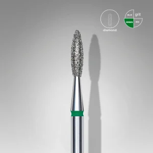 STALEKS EXPERT Diamantfräser "Flamme" grün, Durchmesser 2,1 mm, Arbeitsteil 8 mm